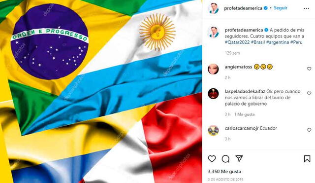 Reinaldo Dos Santos dijo que Perú irá al Mundial, pero luego tiró la sal a la Bicolor. - FUENTE: Instagram.   