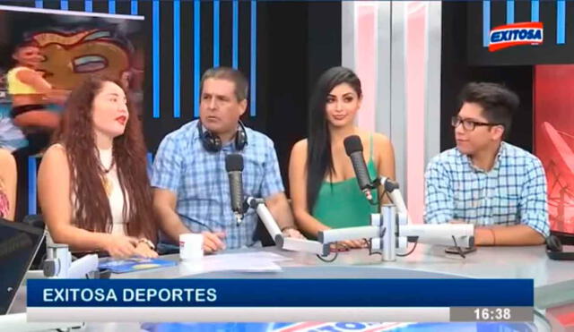 Pamela Franco estuvo al lado de Gonzalo Núñez en su programa deportivo. / FUENTE: YouTube.   