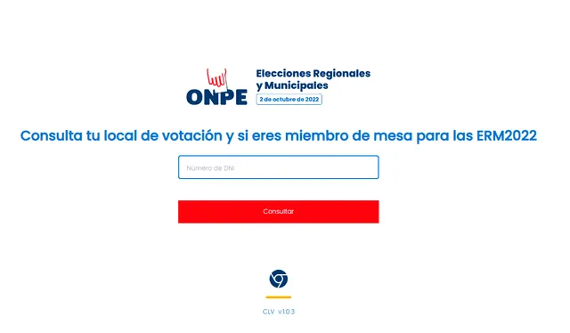  Link para consultar tu local de votación. Foto: ONPE   