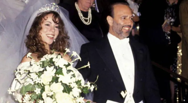  Así lucieron Mariah Carey y Tommy Mottola el día de su boda. Fuente: Difusión. 