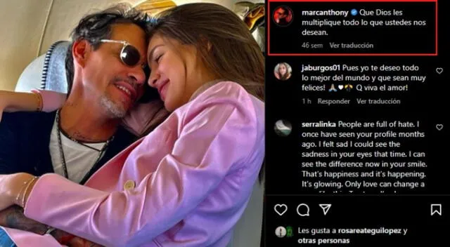  Marc Anthony hace caso omiso a los comentarios de las redes sociales. Fuente: Instagram. 