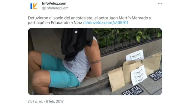  Juan Martín Mercado en el momento de su detención. Fuente: Twitter.