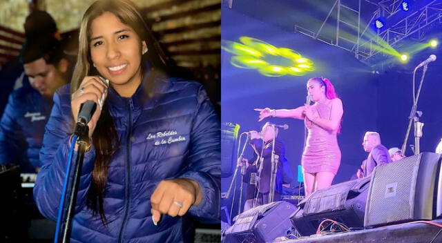  Azucena Calvay en concierto como integrante de "Los Rebeldes de la Cumbia". Fuente: Instagram.   