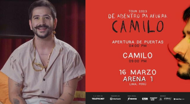  Estos son los horarios para el concierto de Camilo. Fuente: Difusión.   