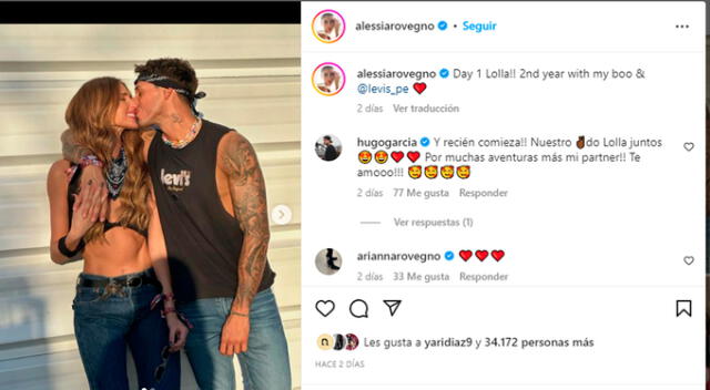 Alessia y Hugo derrochan su amor en redes sociales. Fuente: Instagram.   