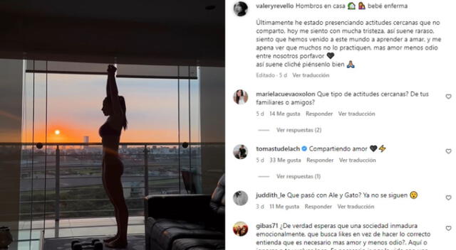  Este fue el curioso mensaje de Valery Revello que fue viralizado. Fuente: Instagram. 