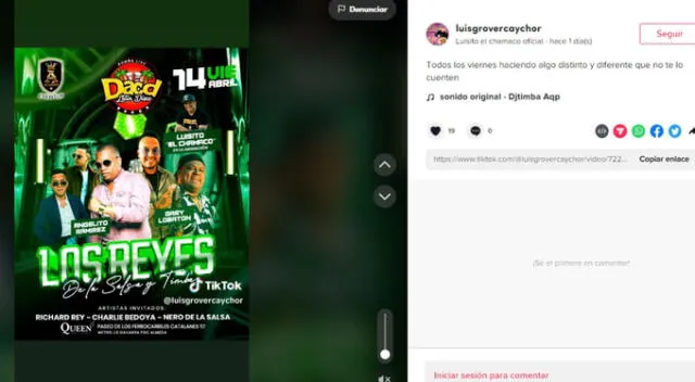  Luisito Caycho trabaja como animador de eventos. Fuente: TikTok   