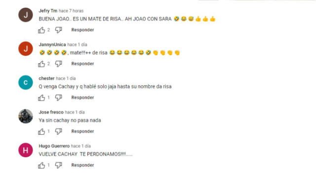  Estos son algunos comentarios sobre Joao Castillo. Fuente: YouTube.   