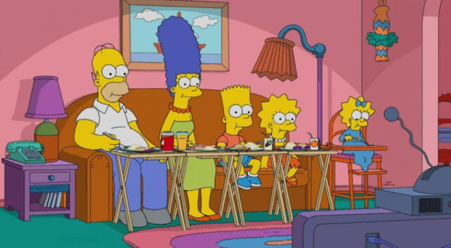  La familia de Los Simpson disfrutando de un especial. Fuente: Difusión.   