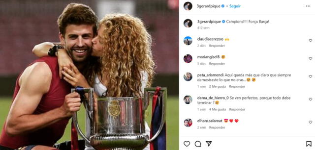 Shakira celebrando el triunfo de Piqué.   