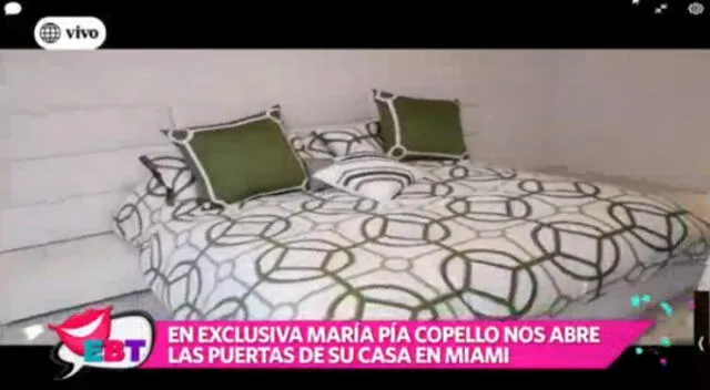  El dormitorio de María Pía Copello. Fuente: América TV.   