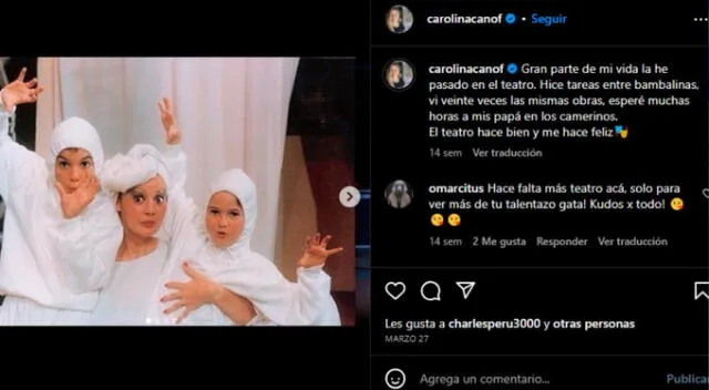  Carolina Cano emocionada por su pasión por el trabajo. Fuente: Instagram. 