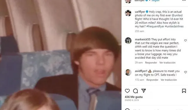 Stucker recordando su primer viaje en su cuenta de Instagram.   