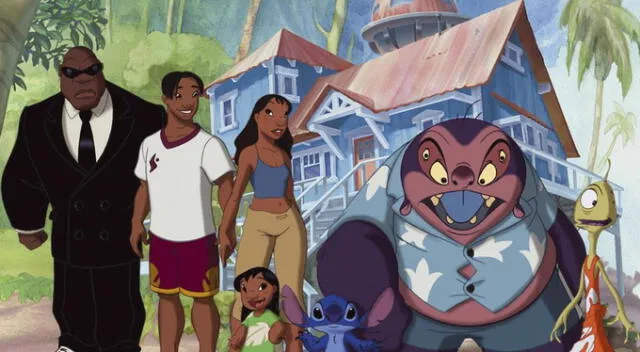 Los personajes principales de Lilo &amp; Stitch.