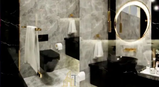 Así luce el baño con detalles elegantes. Fuente: América TV.