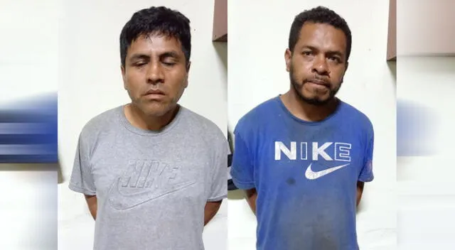 Ysmael Junco y Rudy Fuentes son detenidos por la PNP tras frustrar el asalto. 