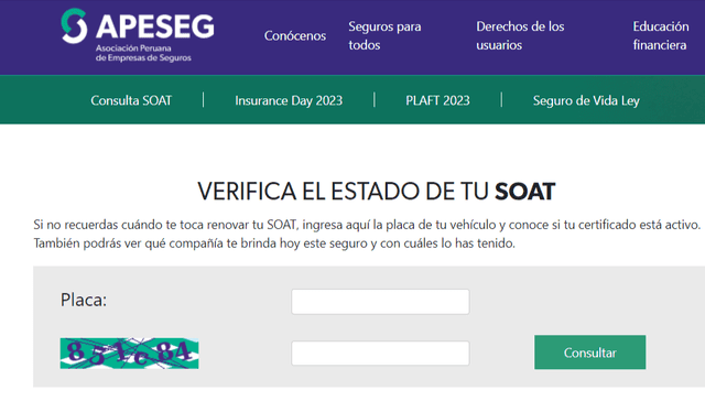 ¿Cómo verificar el estado del SOAT en línea?