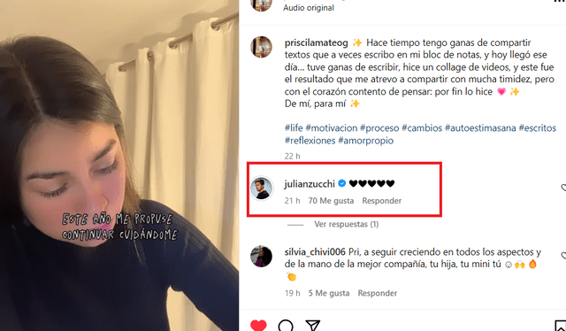 Priscila Mateo aún sigue en contacto con Julián Zucchi.  