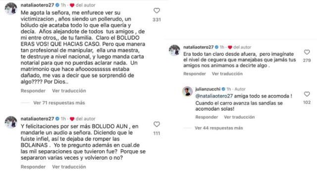 Natalia Otero y sus fuertes críticas a Yiddá Eslava. Fuente: Instagram.
