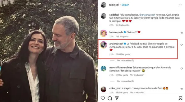 Salvador del Solar y Ana María Orozco presumen su amor. Fuente: Instagram. 