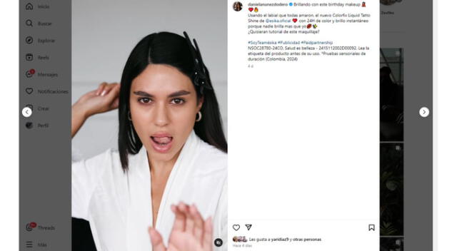 Daniela Núñez elimina la opción de comentarios. Fuente: Instagram.