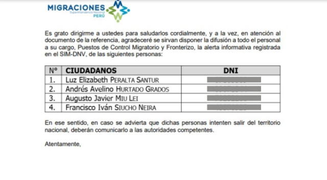 Migraciones da orden de impedimento de salida. Fuente: X.