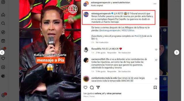 EEG confirma ingreso de María Pía Copello. Fuente: Instagram.