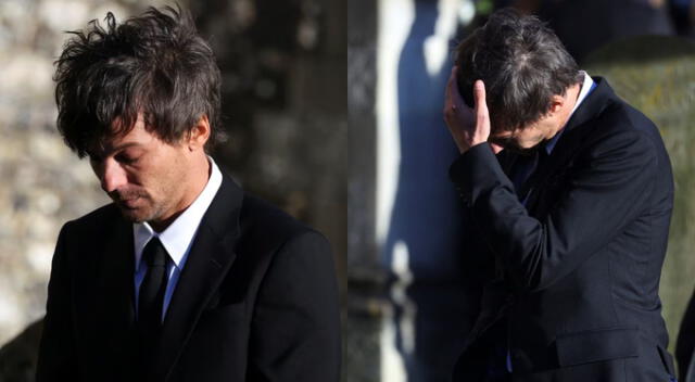 Louis Tomlinson afectado en el funeral de Liam Payne. Fuente: Difusión.   