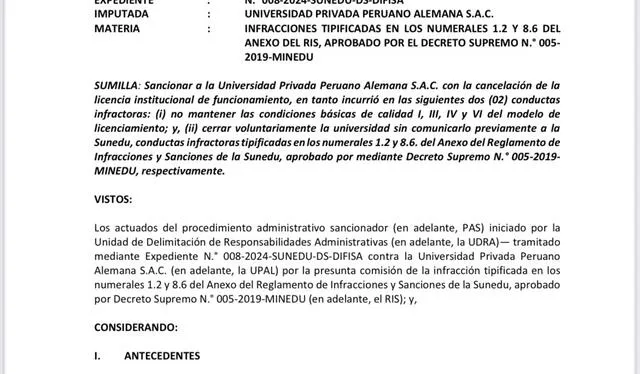 Sunedu canceló licenciamiento de la UPAL.