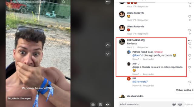 Influencer responde a Patricio Parodi. Fuente: TikTok.