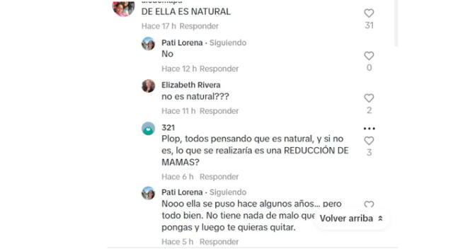 Pati Lorena revela que los senos de Ethel Pozo no son naturales. Fuente: TikTok.
