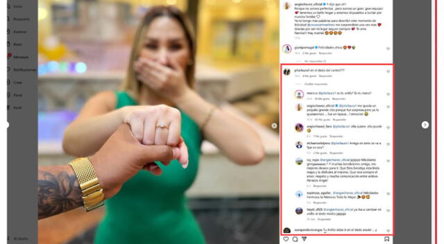 Angie Chávez emocionada por su compromiso. Fuente: Instagram. Angie Chávez emocionada por su compromiso. Fuente: Instagram.