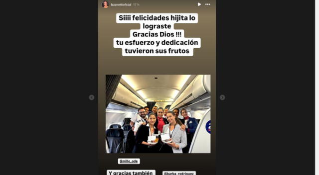 Mensaje de Mariella Zanetti. Fuente: Instagram. Mensaje de Mariella Zanetti. Fuente: Instagram.
