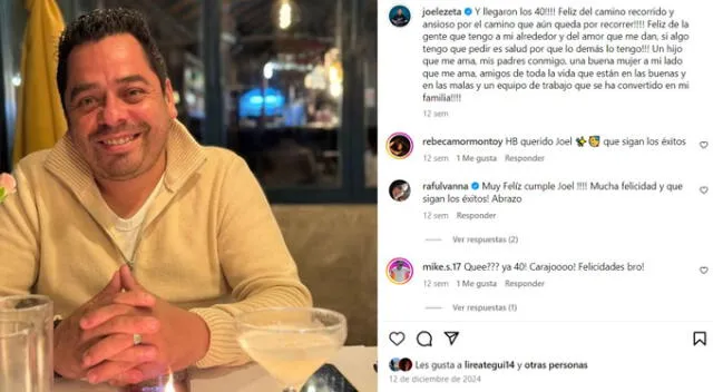Joel Ezeta celebra que superó su cáncer y ya tiene 40 años. Fuente: Instagram. Joel Ezeta celebra que superó su cáncer y ya tiene 40 años. Fuente: Instagram.