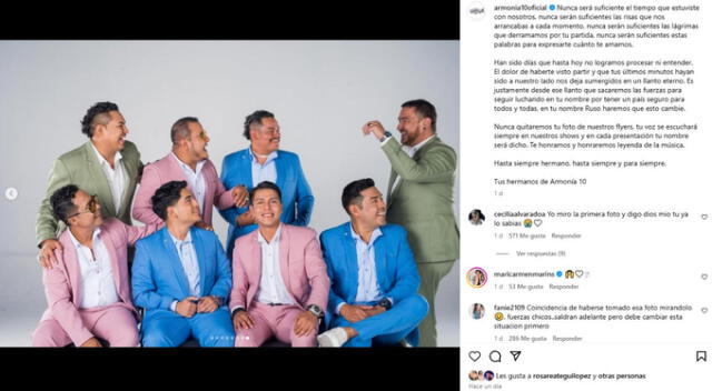 Armonía 10 y su promesa al legado de Paul Flores. Fuente: Instagram. Armonía 10 y su promesa al legado de Paul Flores. Fuente: Instagram.