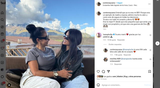 Mensaje de la mamá de Ivana Yturbe. Fuente: Instagram. Mensaje de la mamá de Ivana Yturbe. Fuente: Instagram.