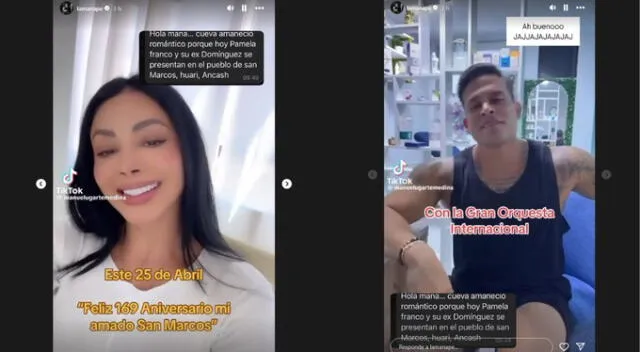 Pruebas del encuentro de Pamela Franco y Christian Domínguez. Fuente: Instagram. Pruebas del encuentro de Pamela Franco y Christian Domínguez. Fuente: Instagram.