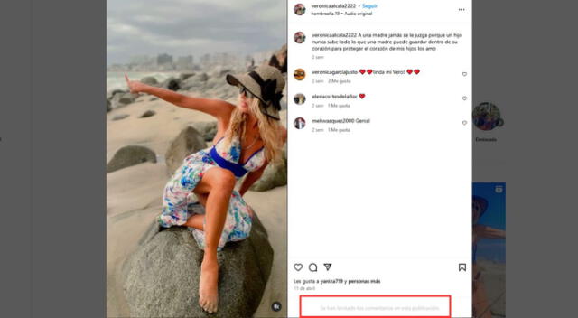 Mamá de Alejandra Baigorria limita comentarios. Fuente: Instagram. Mamá de Alejandra Baigorria limita comentarios. Fuente: Instagram.