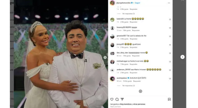 Comentario de Austin Palao reaccionando a parodia. Fuente: Instagram. Comentario de Austin Palao reaccionando a parodia. Fuente: Instagram.