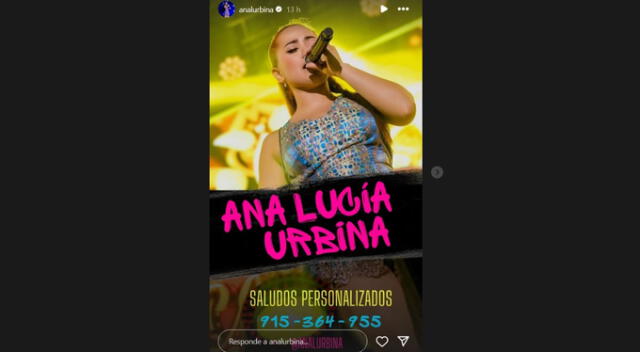 El nuevo trabajo de Ana Lucía Urbina. Fuente: Instagram. El nuevo trabajo de Ana Lucía Urbina. Fuente: Instagram.
