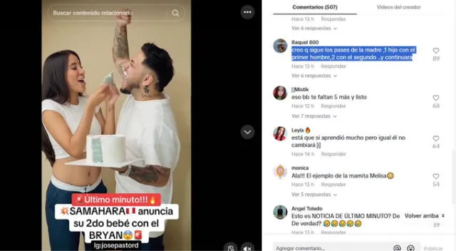 Críticas a Samahara Lobatón. Fuente: TikTok.