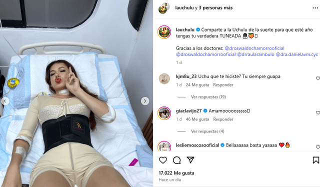 <em>La Uchulú comparte cómo luce tras sus operaciones. Captura: Instagram</em>   