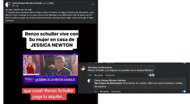 Carlos Morales responde a Magaly Medina. Fuente: Facebook. Carlos Morales responde a Magaly Medina. Fuente: Facebook.