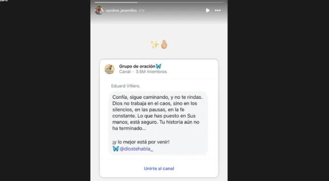 Mensaje de Carolina Jaramillo, esposa de Paul Flores. Fuente: Instagram. Mensaje de Carolina Jaramillo, esposa de Paul Flores. Fuente: Instagram.