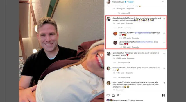 Usuarios se emocionan por posible embarazo de Paco Bazán y Susana Alvarado. Fuente: Instagram. Usuarios se emocionan por posible embarazo de Paco Bazán y Susana Alvarado. Fuente: Instagram.