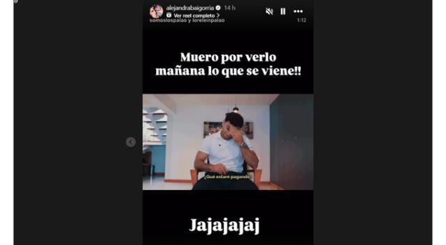 Alejandra Baigorria reacciona a video de Said Palao. Fuente: Instagram.