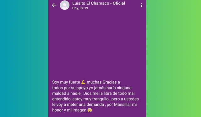 Luisito Caycho vía redes sociales. Luisito Caycho vía redes sociales.