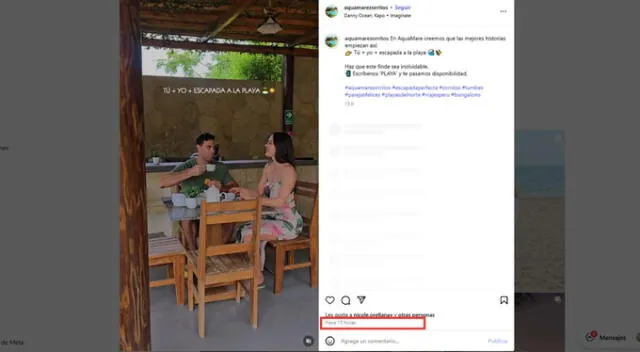 Gustavo Salcedo y Maju Mantilla se lucen como pareja. Fuente: Instagram.