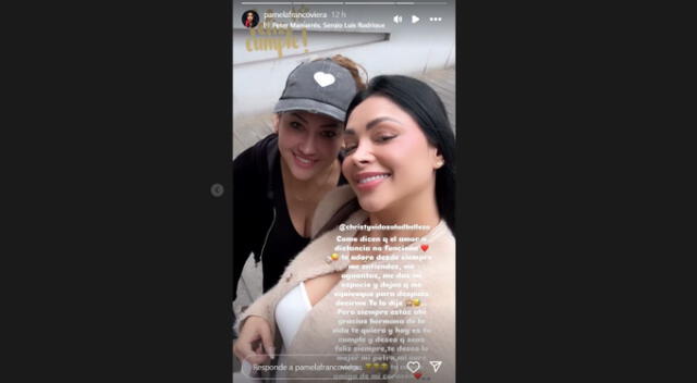 Pamela Franco dedica mensaje a su amiga. Fuente: Instagram.
