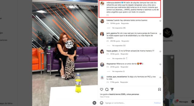 Milena Zárate se defiende de Greissy Ortega. Fuente: Instagram. 